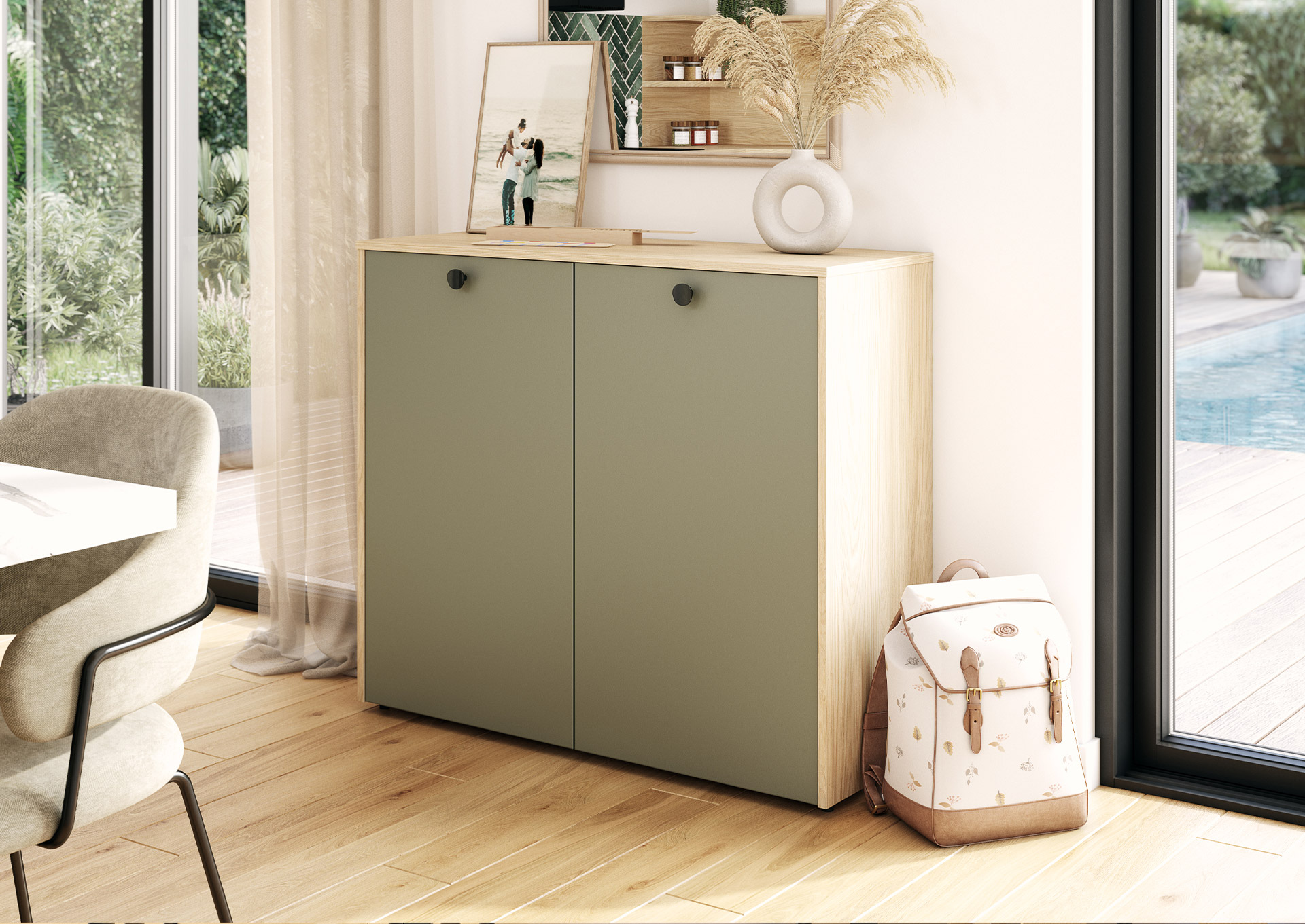 Buffet 2 portes 100cm Dolce olive