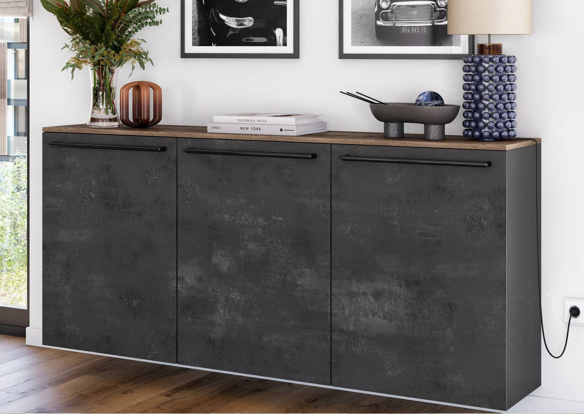 Buffet 3 portes 180cm Moda béton