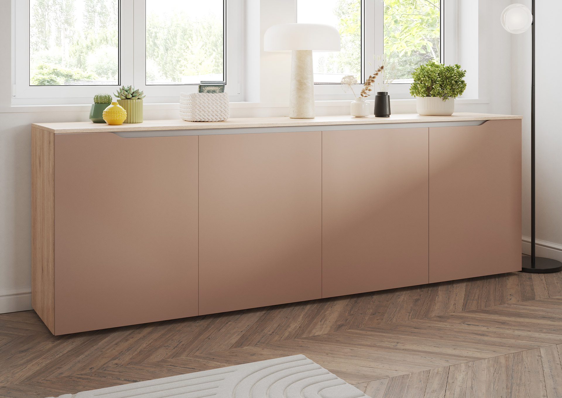 Buffet 3 portes 180cm Dolce corail