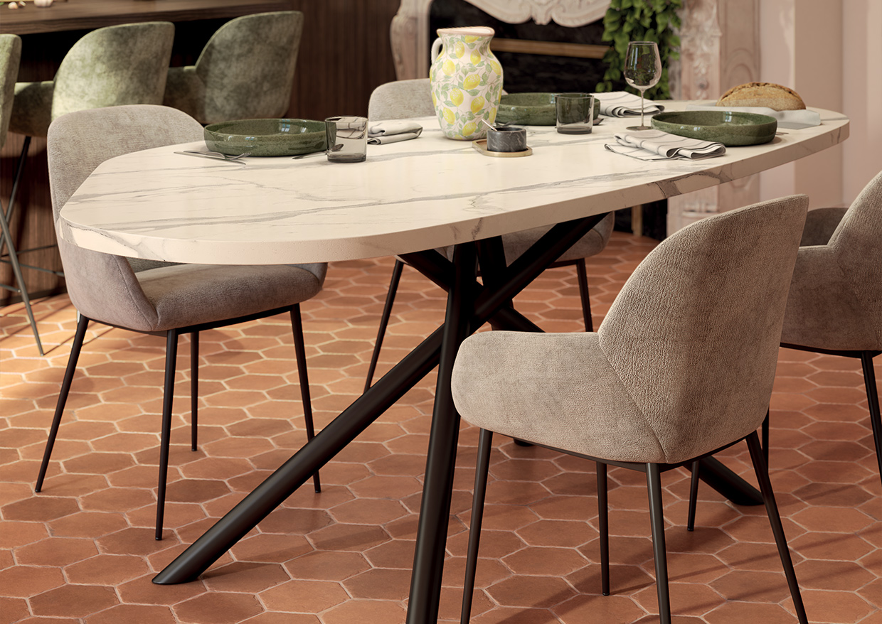 Table 4 à 6 personnes venato bianco