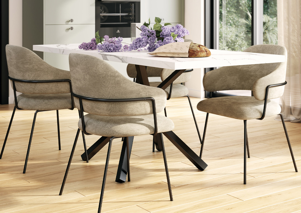 Table imitation marbre 4 personnes