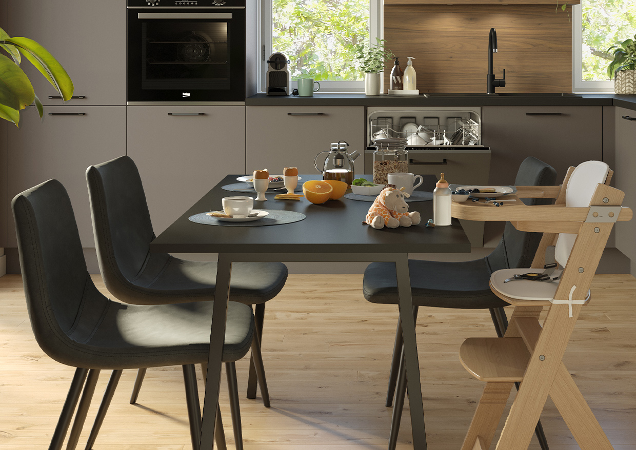 Table noir et gris 4 personnes