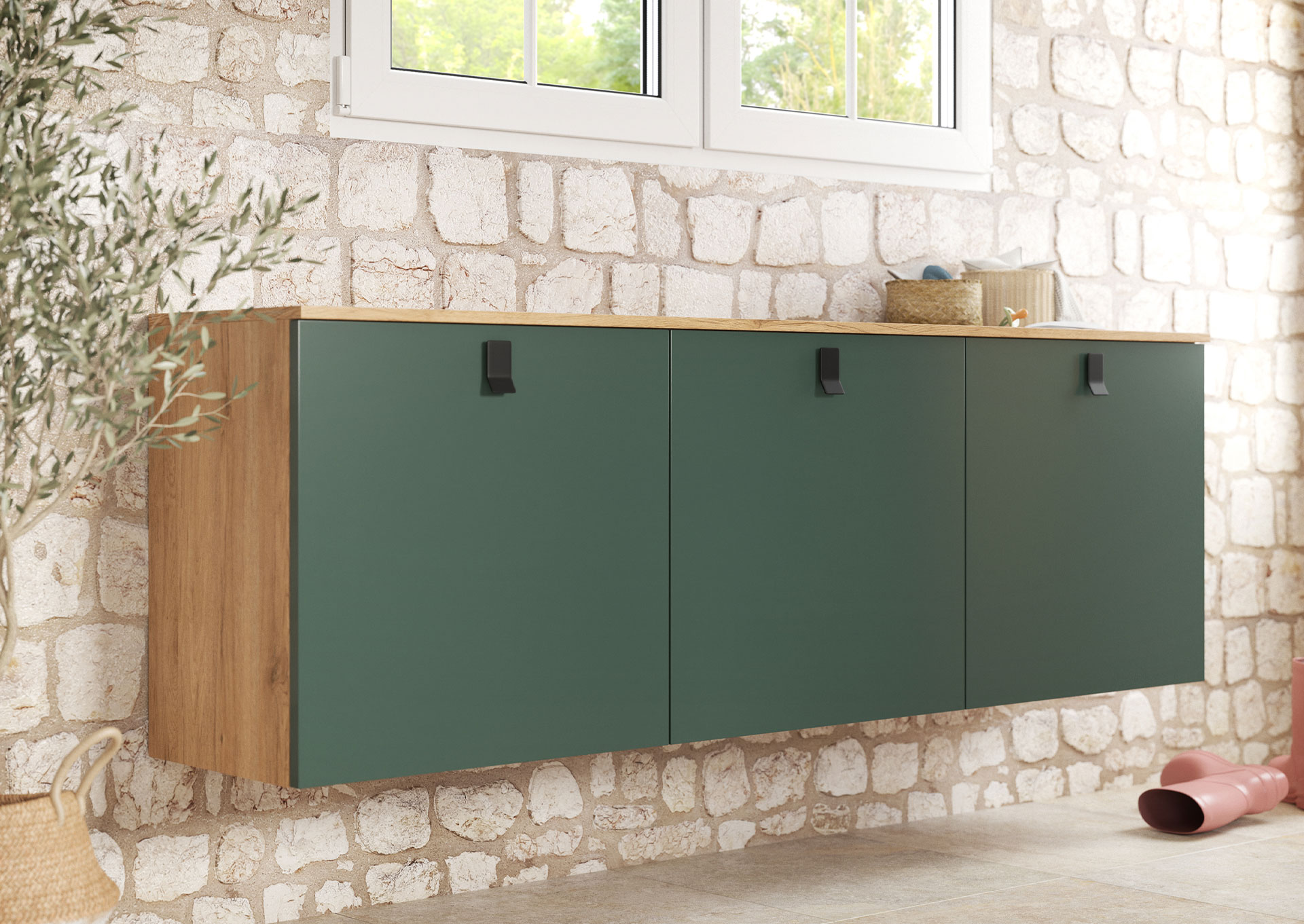 Ensemble meuble d'entrée Velvet vert