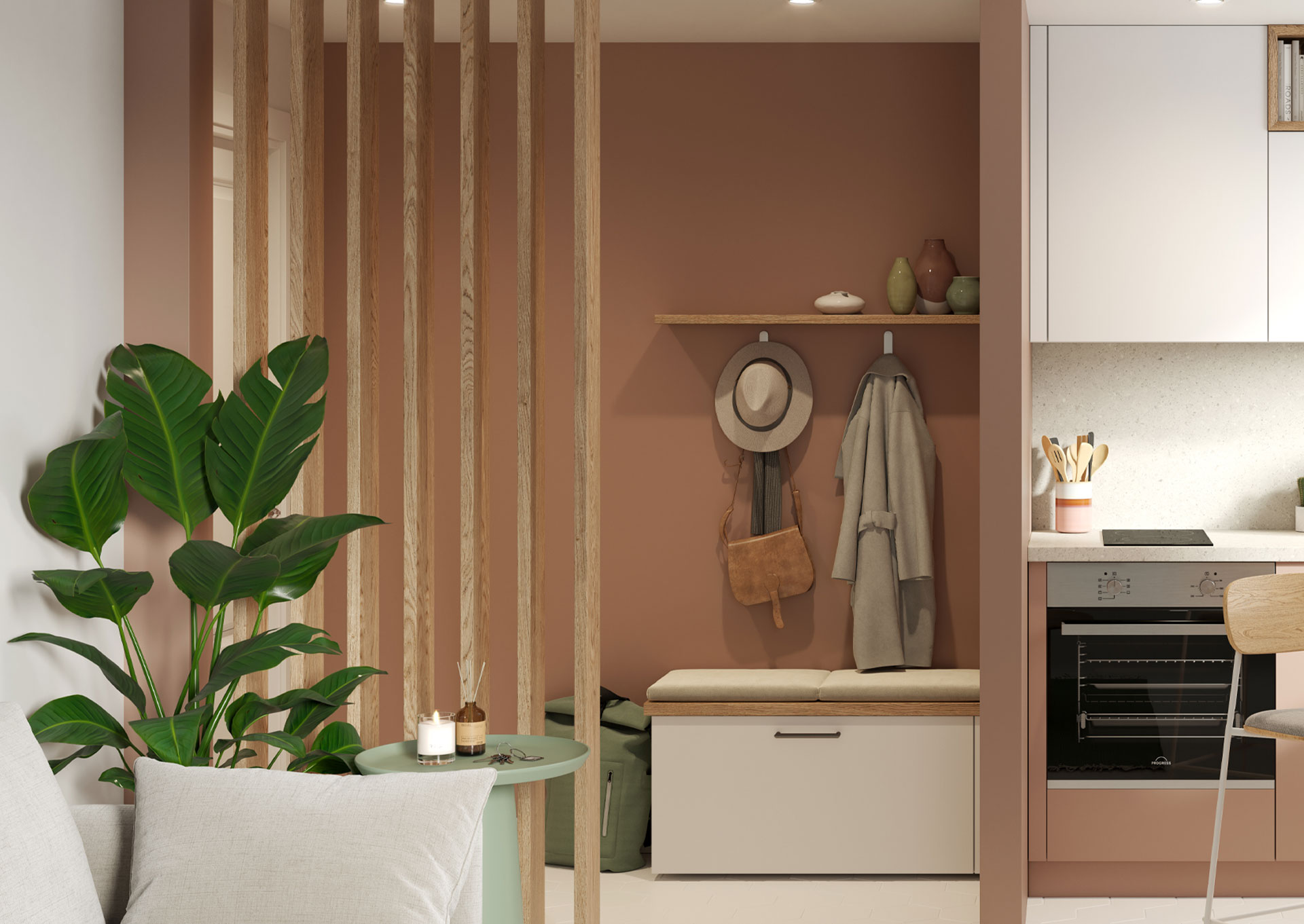 Coffre banc d'entrée Moda blanc claustra