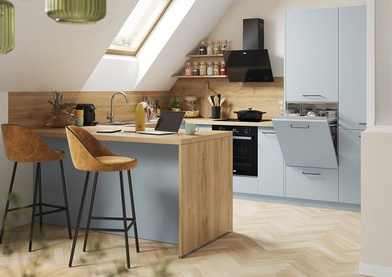 Gezellige blauwe keuken