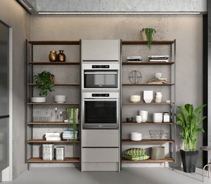 Industriële keuken met ingebouwde oven