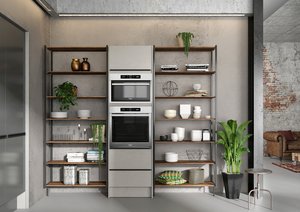 étagères de cuisine avec colonne four style industriel